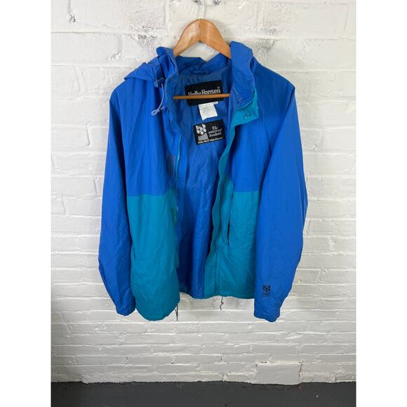 Helly Hansen Men's Colorblock Hooded Windbreaker Jacket Long Sleeve Blue Size S